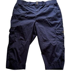 PENN plus size navy cotton capris